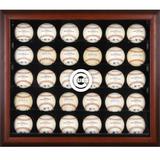 Chicago Cubs Logo Mahogany Framed 30-Ball Display Case