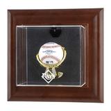 Tampa Bay Rays Brown Framed Wall-Mounted Logo Baseball Display Case