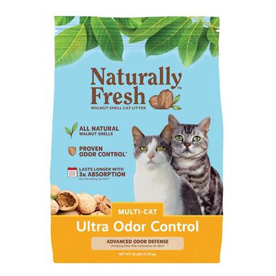 Naturally Fresh Ultra Odor Control Quick-Clumping Natural Multi-Cat Walnut Cat Litter, 26 lbs.