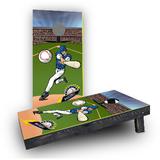 Custom Cornhole Boards Baseball Light Weight Cornhole Game Set 4.0 H x 24.0 W x 48.0 D in brownManufactured Wood | 4" H X 24" W X 48" D | Wayfair