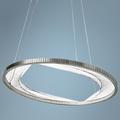 Interlace 30" Wide Satin Nickel Ring LED Pendant Light