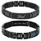 Willis Judd DAD Titanium Bracelet Engraved Love You Dad with Blue Carbon Fiber Adjusting Tool & Gift Box Included