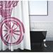 e by design La Bicicleta Print Single Shower Curtain Polyester in Pink/Gray/Blue | 74 H x 71 W in | Wayfair SCGN245PK5PK4