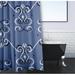 e by design On the Line Geometric Print Single Shower Curtain Polyester in Blue | 74 H x 71 W in | Wayfair SCGN246BL15BL14