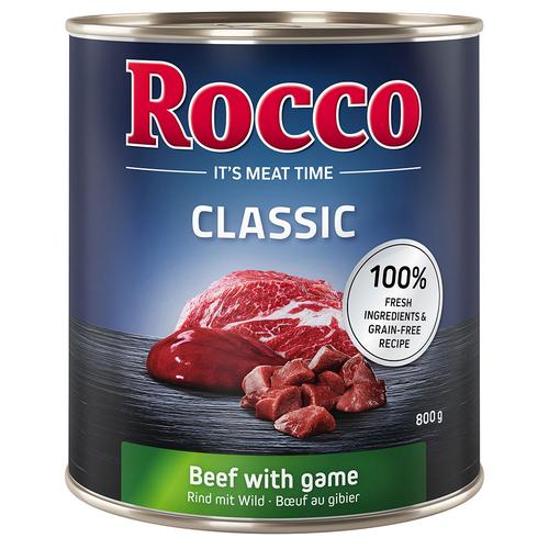 24 x 800g Rind mit Wild Rocco Classic getreidefreies Hundefutter nass