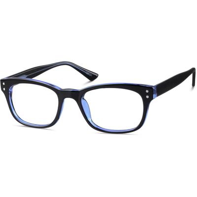Zenni Rectangle Prescription Glasses Black Plastic Full Rim Frame