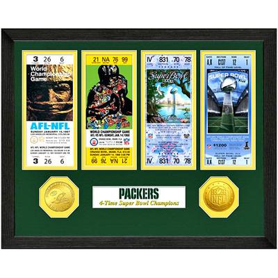Green Bay Packers Super Bowl Ticket Collection Wall Frame