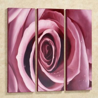 Blooming Rose Canvas Triptych Orchid Set of Three, Set of Three, Orchid