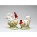 Cosmos Gifts Rooster Salt & Pepper Set Ceramic in Green/White | 4.13 H x 2.38 W x 4 D in | Wayfair 56541