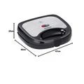 SEVERIN Sandwichmaker-Toaster für 2 Sandwiches, Dreieckige Sandwichtoasts, Antihaftbeschichtung, 600 W, Edelstahl-gebürstet-schwarz, SA 2969