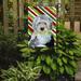 Caroline's Treasures Old English Sheepdog Candy Cane Holiday Christmas 2-Sided Garden Flag, Polyester in Gray | 15 H x 11 W in | Wayfair LH9261GF