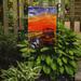 Caroline's Treasures Sunset from the Dock at the Pier 2-Sided Garden Flag, Polyester in Black/Orange | 15 H x 11 W in | Wayfair 6076GF