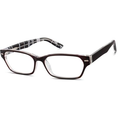 Zenni Women's Rectangle Prescription Glasses Brown Tortoiseshell Plastic Full Rim Frame