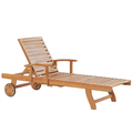 Gartenliege hellbraun Akazienholz rollbar verstellbar Landhaus Stil