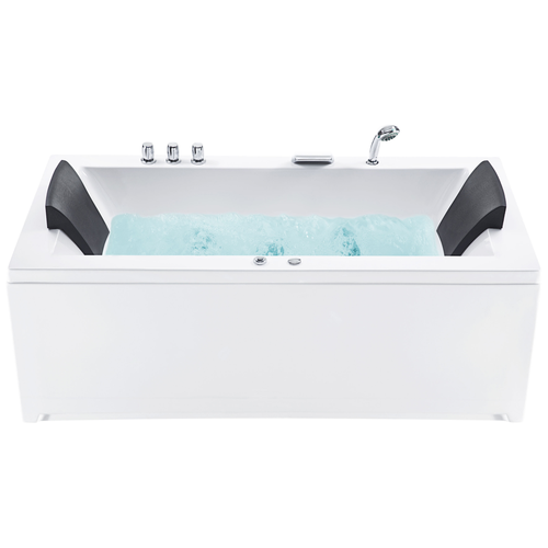 Badewanne Weiß 183 x 90 cm mit Massagefunktion Rechtsseitig Modern