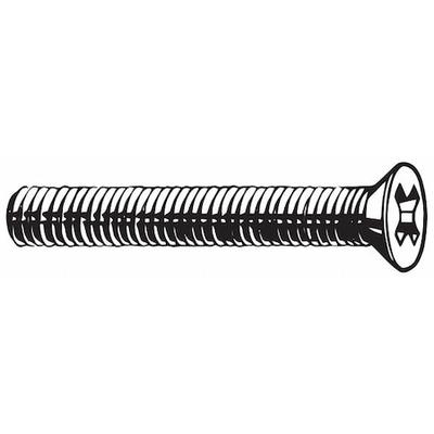 ZORO SELECT M24670.060.0040 M6-1.00 x 40 mm Phillips Flat Machine Screw, Zinc