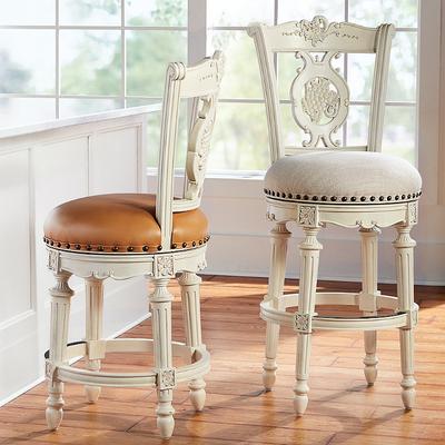 Provencal Gs Swivel Bar Counter, Counter Stools Cream Leather