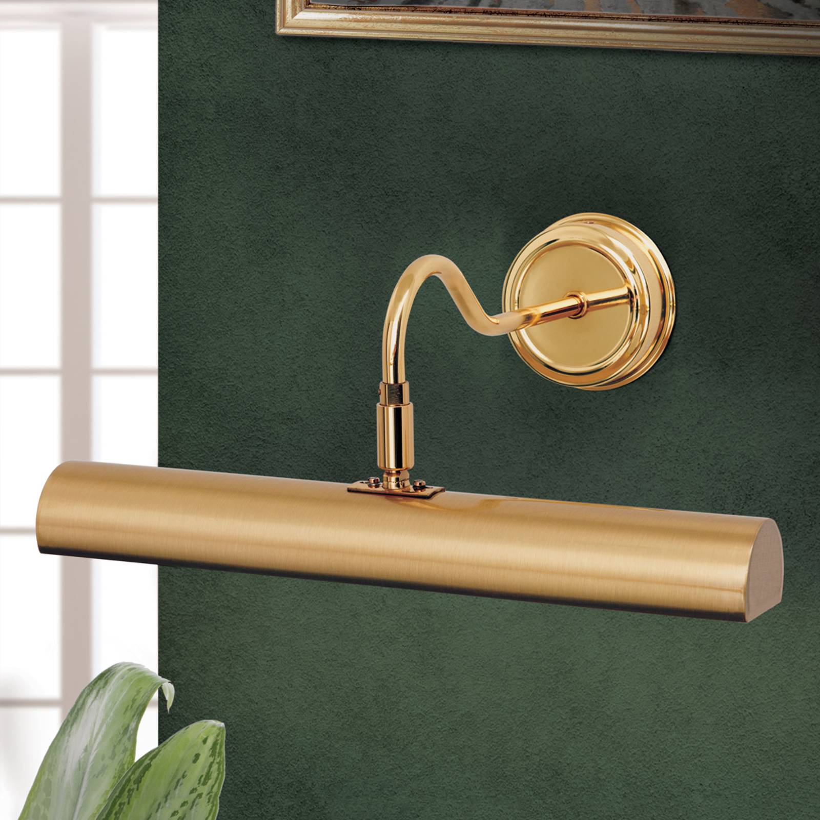 ORION Messingmattfarbene Bilderleuchte Lariga 35 cm Lariga, dimmbar, messing / gold, für Wohn- / Esszimmer, Metall, Wandleuchte, Wandlampe Innen