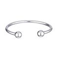 Silverly 10 mm Sterling Silver Bangles for Women Solid 925-10 mm Ball Silver Torque Bangle - Small Bracelets for Teenage Girls - Lightweight Solid Silver Cuff Bracelets - Arm Jewellery