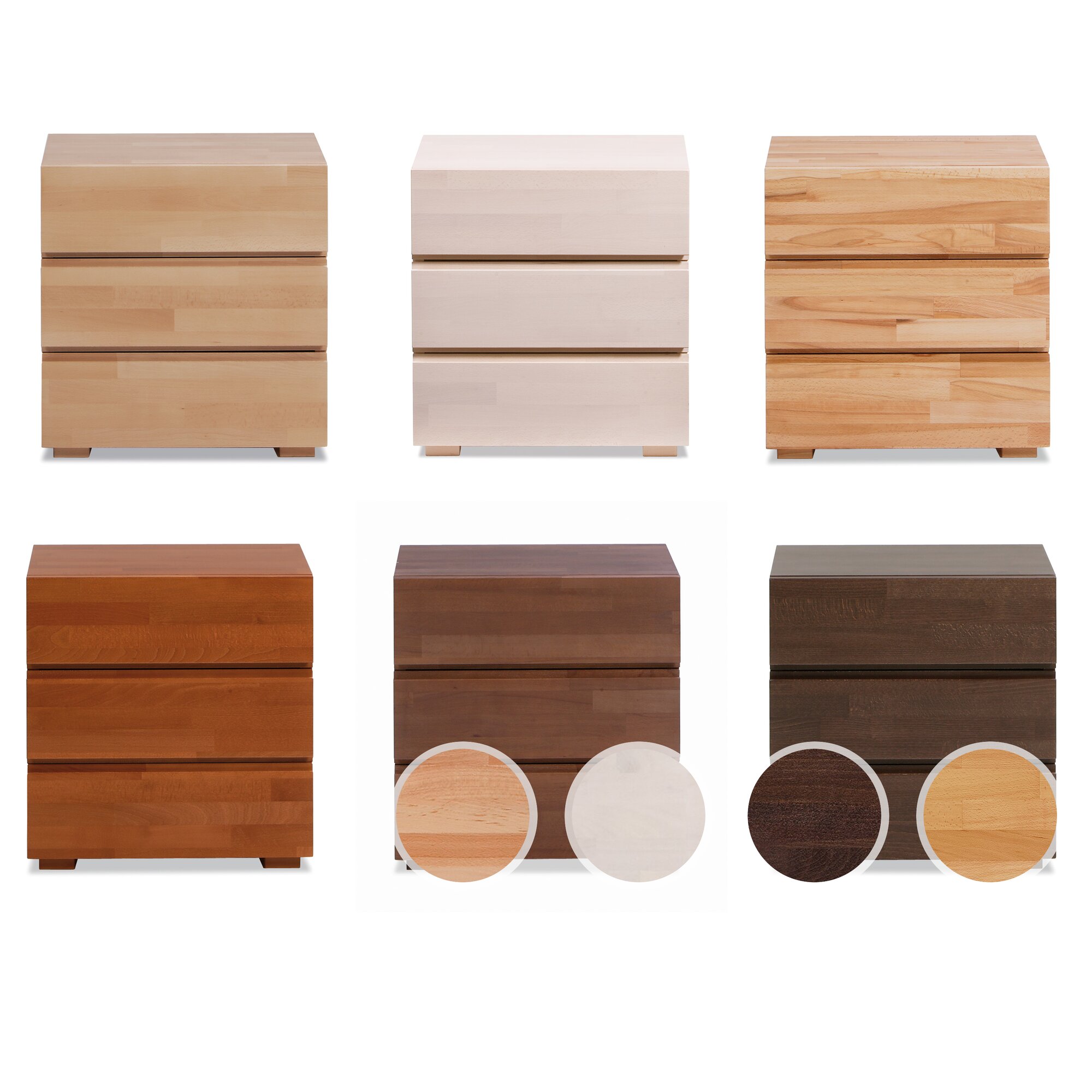 Hasena Wood-Line Nachttisch Treva Buche weiss Image