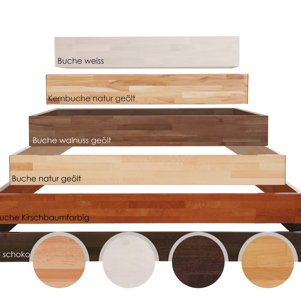 Hasena Wood-Line Bettrahmen Classic 16 Massivholz 180x210 cm / Buche schoko, lackiert Image