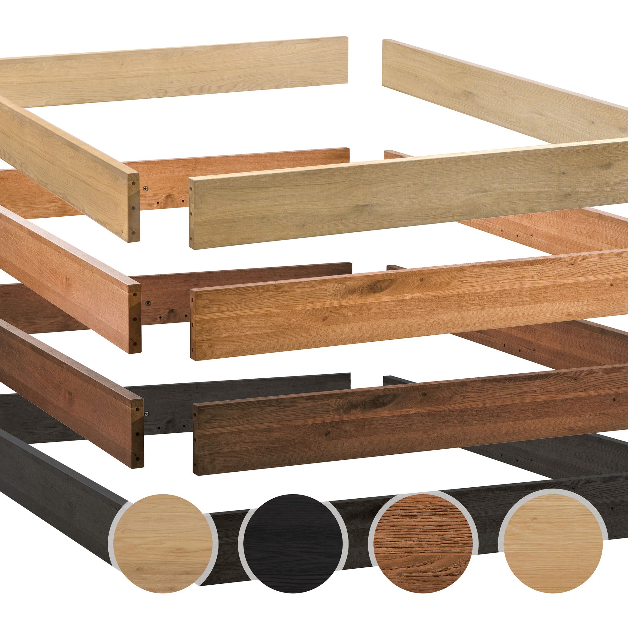 Hasena Oak-Line Massivholz Bettrahmen Modul 18 160x200 cm / Eiche natur, gebürstet, geölt