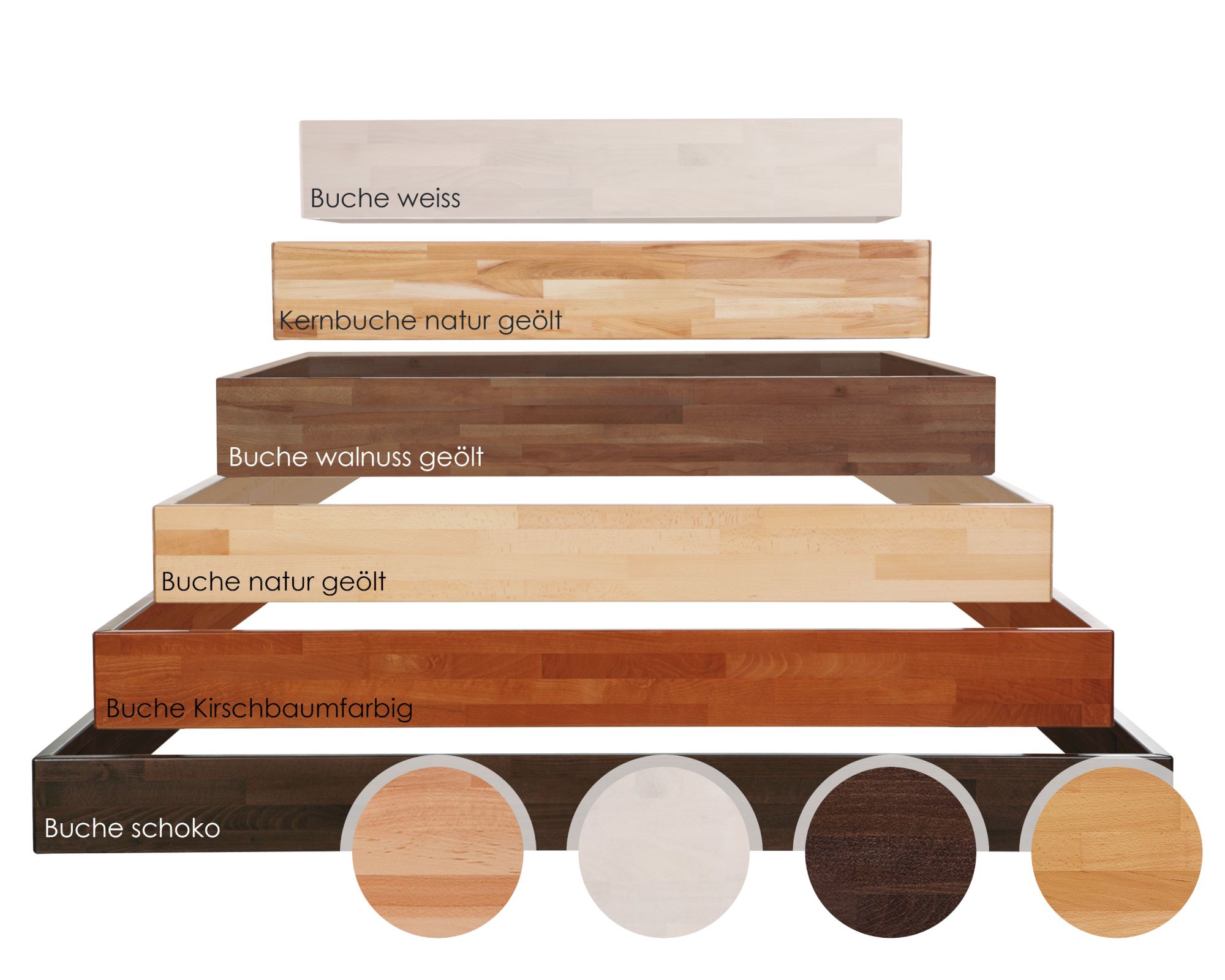 Hasena Wood-Line Massivholz Premium 18 Bettrahmen 120x200 cm / Buche schoko, lackiert