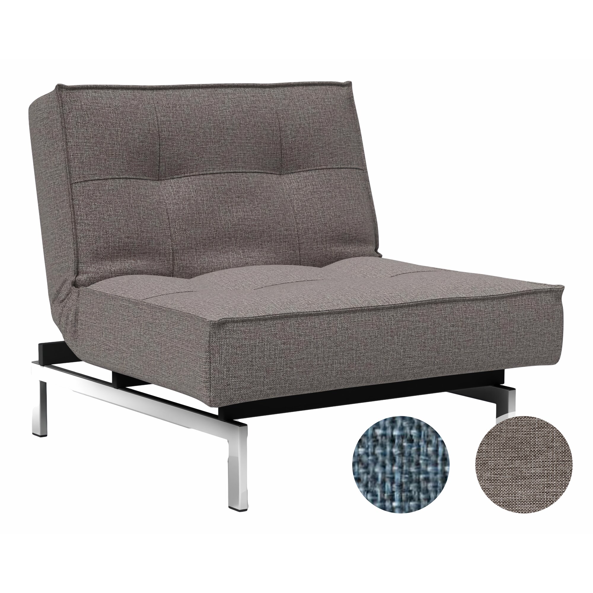 Innovation »Splitback« Stuhl Styletto Dunkles Holz/Schwarz / 521 Mixed Dance Grey