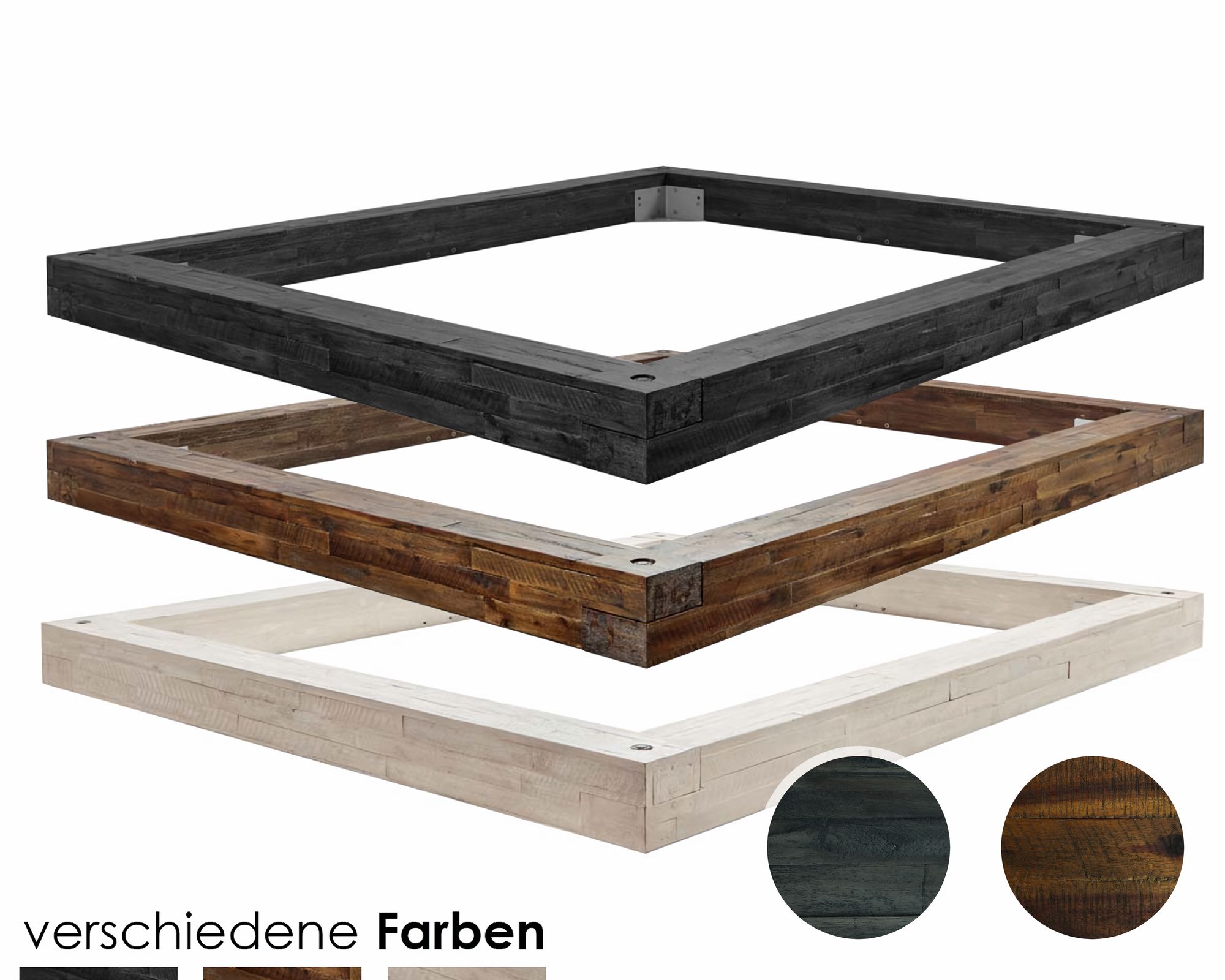 Hasena Factory-Line Bettrahmen Bloc 16 160x200 cm / Akazie Vintage grau