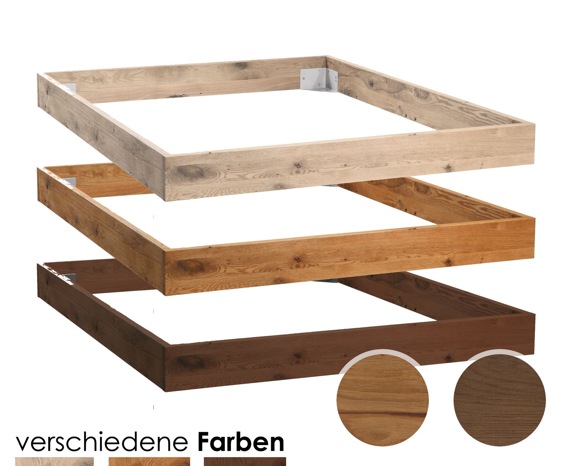 Hasena Oak-Line Wild Bettrahmen Cadro 18 Wildeiche 160x200 cm / natur