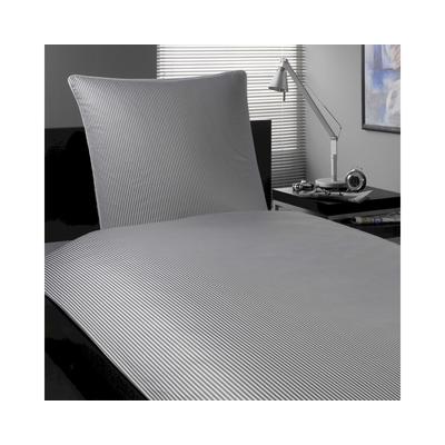 Elegante Mako-Satin Bettwäsche »Hamburger Streifen« Grau-Weiß 2460-90 Bettwäsche 200x220 cm / 2x 80x80 cm