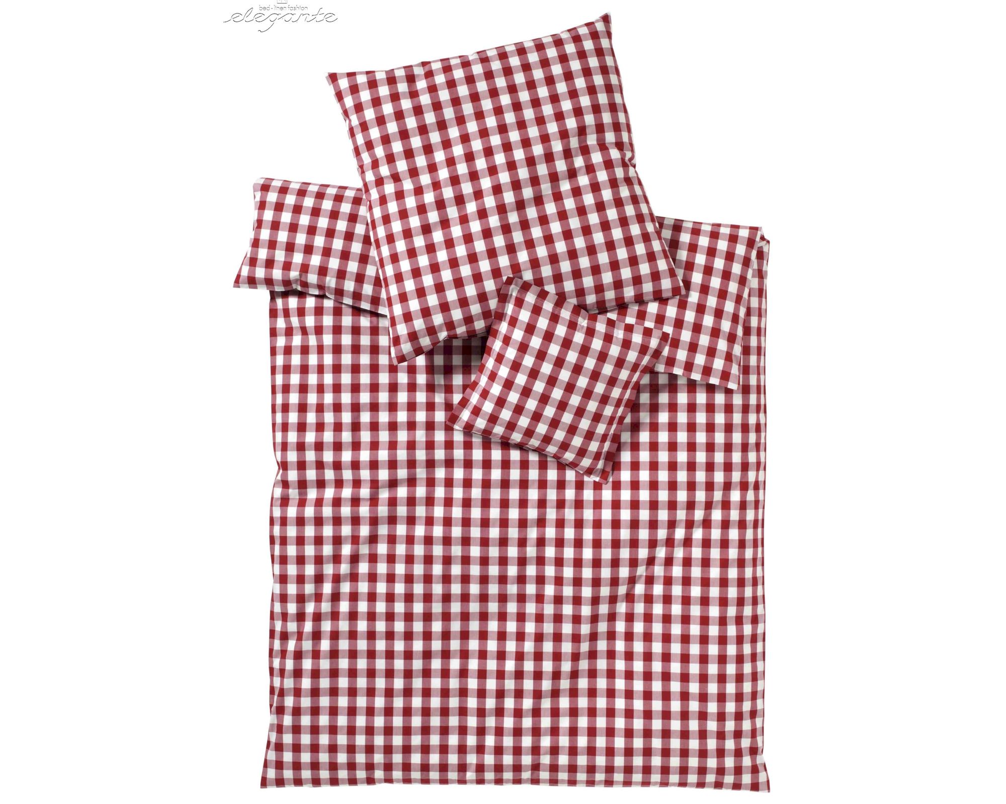 Elegante Perkal Bettwäsche »Quadro« Bordeaux 7021-01 Bettwäsche 200x220 cm / 2x 80x80 cm Image