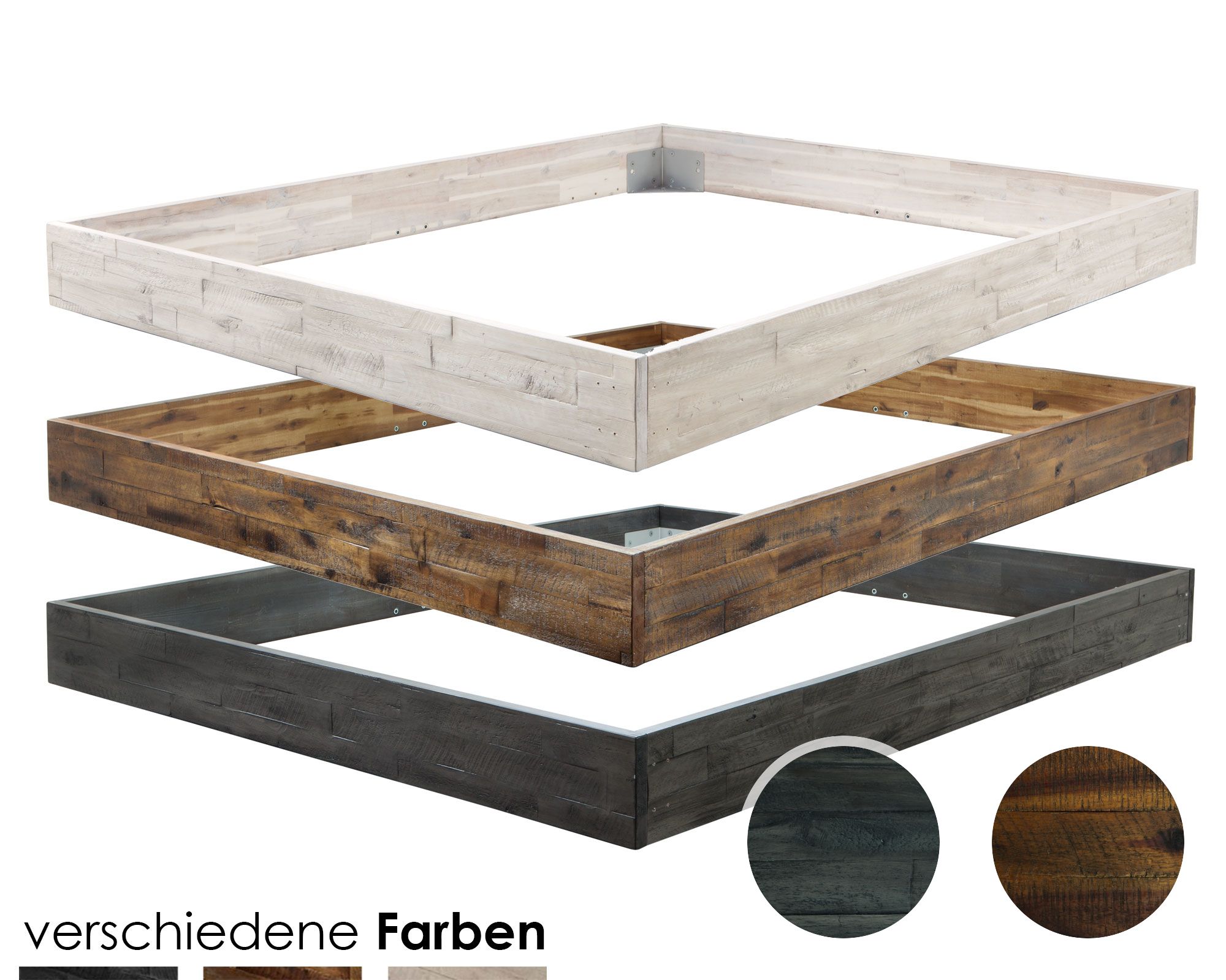 Hasena Factory-Line Bettrahmen Loft 18 120x200 cm / Akazie Vintage braun, lackiert