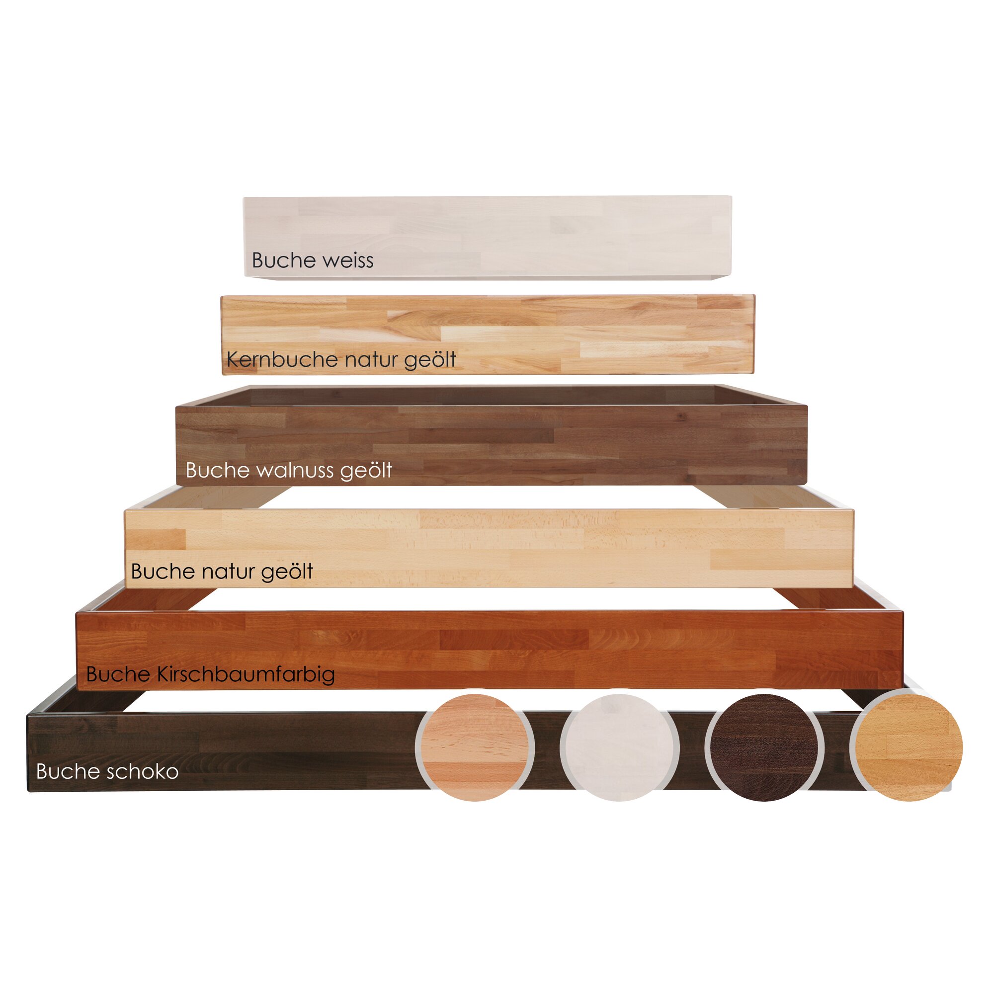 Hasena Wood-Line Bettrahmen Classic 16 Massivholz 140x200 cm / Buche natur lackiert