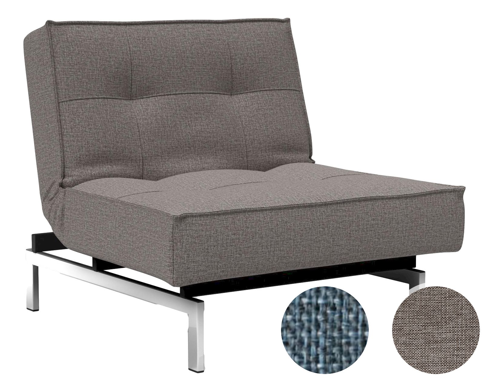 Innovation »Splitback« Stuhl Styletto Dunkles Holz/Schwarz / 216 Flashtex Dark Grey