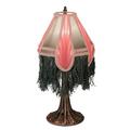 Meyda Tiffany 17541 20 Inch 1 Light Mini Lamp Mahogany Bronze Finish with Pink Fabric Shade