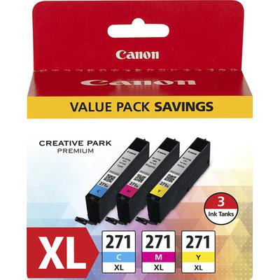 Canon CLI-271XL 3-Pack High-Yield Ink Cartridges - Cyan/Magenta/Yellow - 0337C005