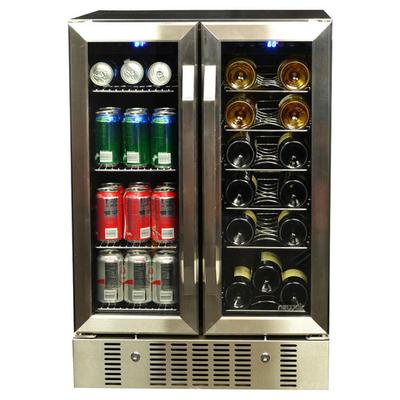 NewAir 18-Bottle Wine and 60-Can Cooler - Stainless Steel/Black