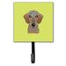 Caroline's Treasures Checkerboard Wirehai Dachshund Leash Holder & Wall Hook Metal in Brown/Gray/Green | 6.25 H x 4.25 W x 0.65 D in | Wayfair