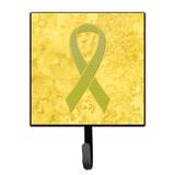 Caroline's Treasures Ribbon For Sarcoma, Bone Or Bladder Cancer Awareness Wall Hook Metal in Gray/Yellow | 6.25 H x 4.25 W x 0.65 D in | Wayfair