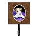 Caroline's Treasures Fox Terrier Leash Holder & Key Hook Metal in Brown | 6.25 H x 4.25 W x 0.65 D in | Wayfair SS8971SH4