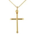 Alexander Castle Plain Solid 9ct Gold Cross Necklace for Women - Gold Cross Necklace Pendant with 18" 9ct Gold Chain & Jewellery Gift Box - 30mm x 18mm