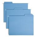Smead FasTabÂ® Hanging File Folder 1/3-Cut Built-In Tab Letter Size Blue 20 per Box (64099)
