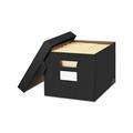 STOR/FILE Decorative Medium-Duty Storage Box Letter/Legal Files 12.5 x 16.25 x 10.25 Black/Gray Pinstripe Design 4/CT Stackable File Storage