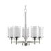 Alexa Collection Five-Light Brushed Nickel Etched Linen With Clear Edge Glass Modern Chandelier Light