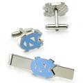 North Carolina Tar Heels (UNC) Silvertone Team Logo Tie Clip & Cufflinks Set