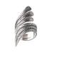 81stgeneration Wide 925 Sterling Silver Feather Ring - Leaf Shaped Adjustable Rings for Women - Wraparound Boho Rings for Teen Girls - Unique Wrap Wedding Ring - Thumb Ring