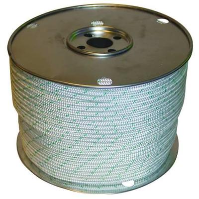 ZORO SELECT 660080-00600-007 Rope,600ft,Wht/Grn Tr...