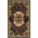 SAFAVIEH Classic Chandler Floral Bordered Wool Area Rug Black/Gold 3 x 5