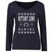Women's Navy Penn State Nittany Lions Ugly Christmas Sweater Long Sleeve T-Shirt